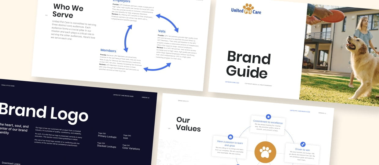 pages from a brand guide