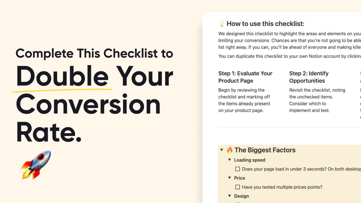 complete this checklist to double your conversion rate