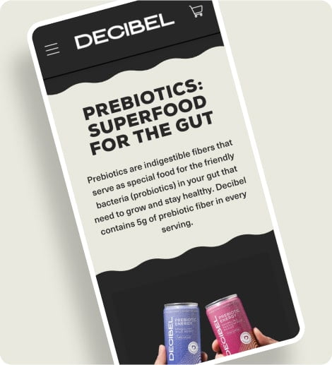 Mobile version of a prebiotics about section