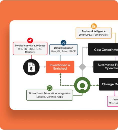 custom process diagram for a technology expense management company