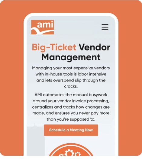 Mobile homepage hero for a technology expense management company