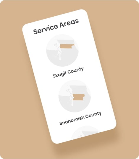 Service areas on the mobile version of the Nordic Home Solutions website