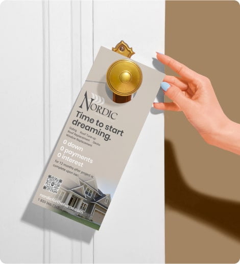 Door hanger designed for Nordic Home Solutions