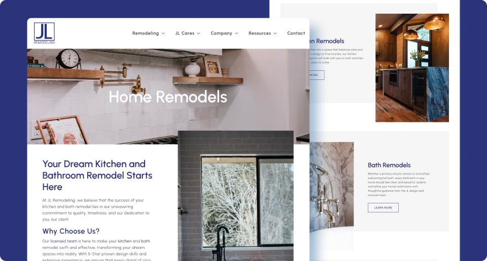 Home Remodels service page