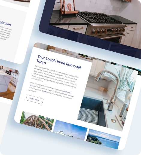 Multiple screens from our JL Remodeling website redesign
