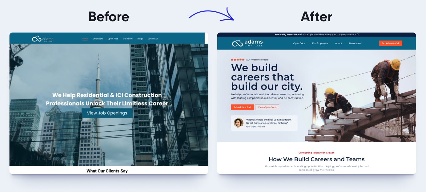 Hero redesign for Adams Limitless by Reciprocal