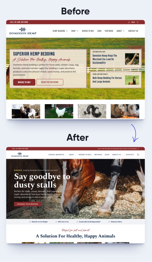 Hero redesign for Dominion Hemp by Reciprocal